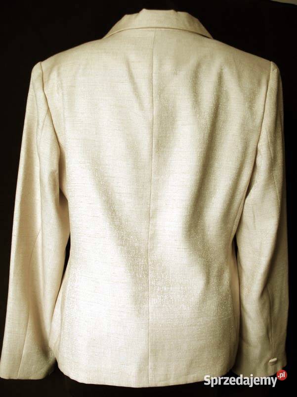 Żakiet beżowy marynarka 44 2XL biust 110 brązowy/beżowy Siedlce