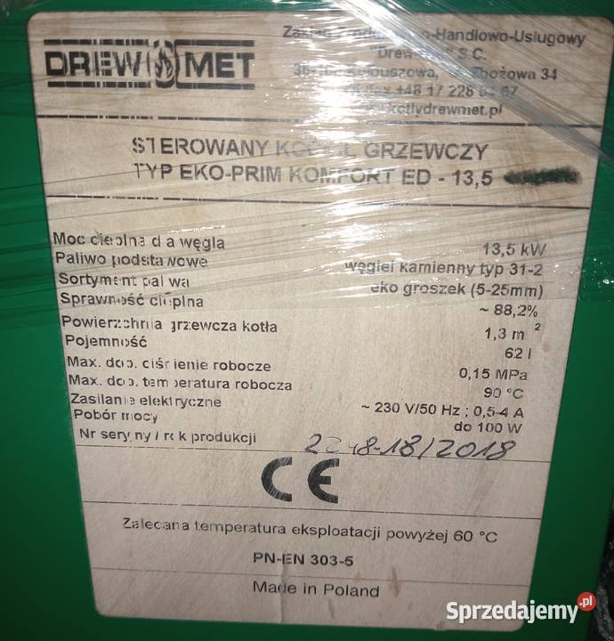 Piec na ekogroszek DREWMET 135 kW 5 kat zestaw Piotrków Trybunalski