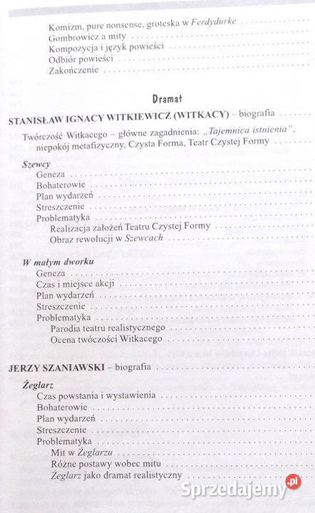 opracowanie 20lecie język polski liceum analiza Opole sprzedam