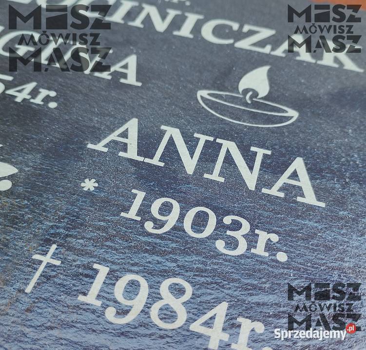 Nagrobek tablica 25x25 z łupka grawer tanio