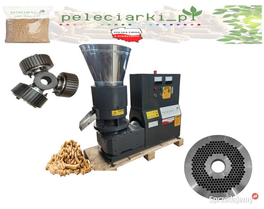 Pelleciarka 15 kW ruchome rolki uniwersalna