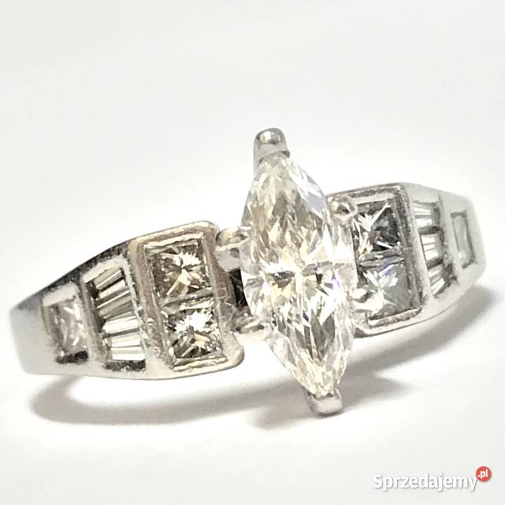 Platynowy PIERŚCIONEK Art Dco BRYLANTY 15ct mazowieckie Warszawa sprzedam