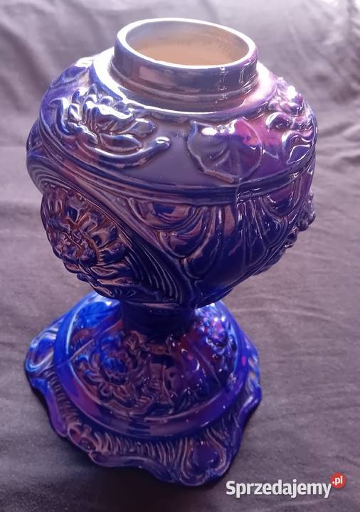 Mirostowice Kobaltowa podstawa lampy Elmet Porcelana i szkło Koźminek