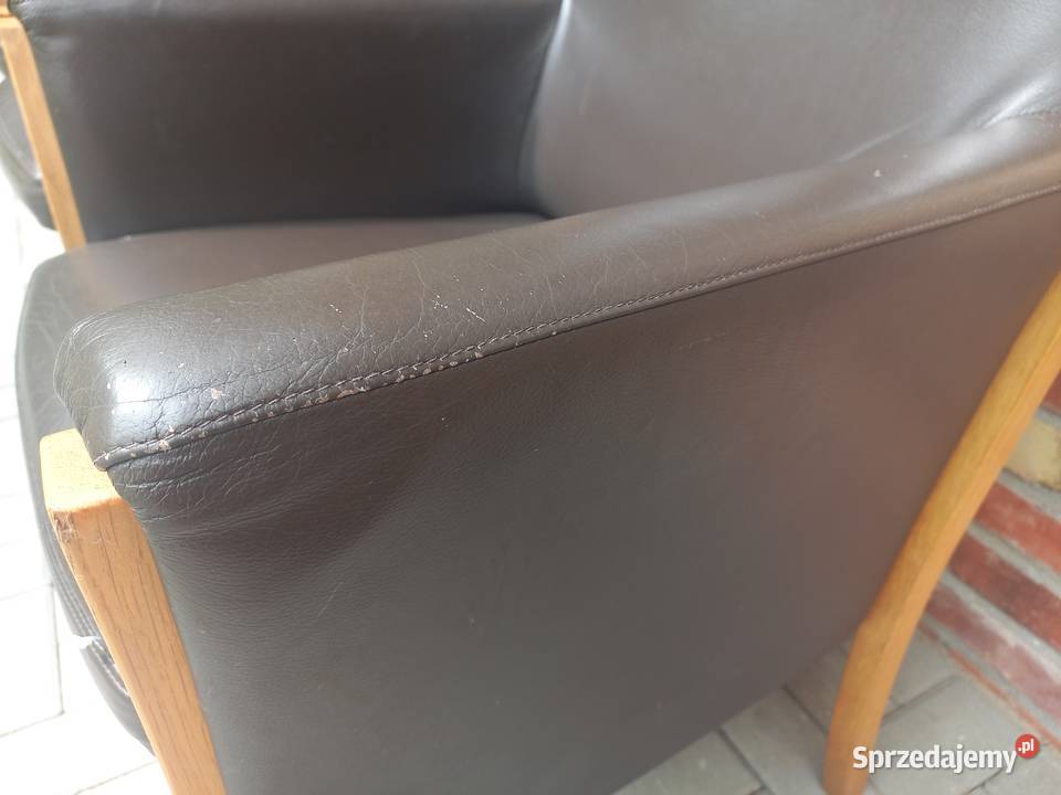 Fotele drewniane ze skórzaną tapicerką 4 Fotel Gawroniec