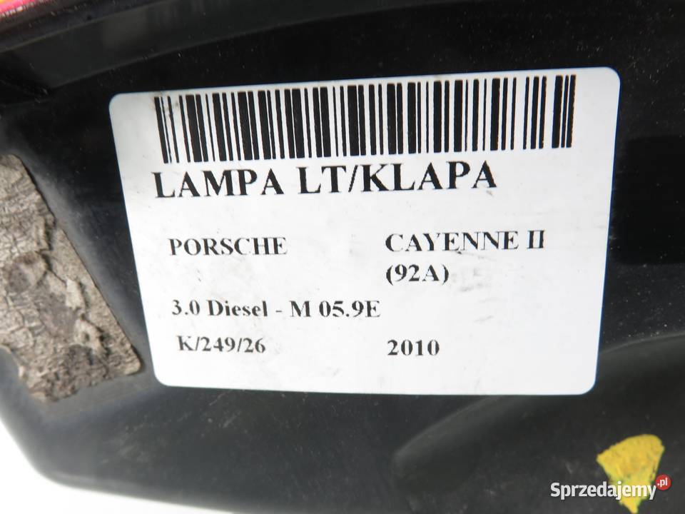 LAMPA LEWA TYLNA KLAPA PORSCHE CAYENNE II 92A małopolskie
