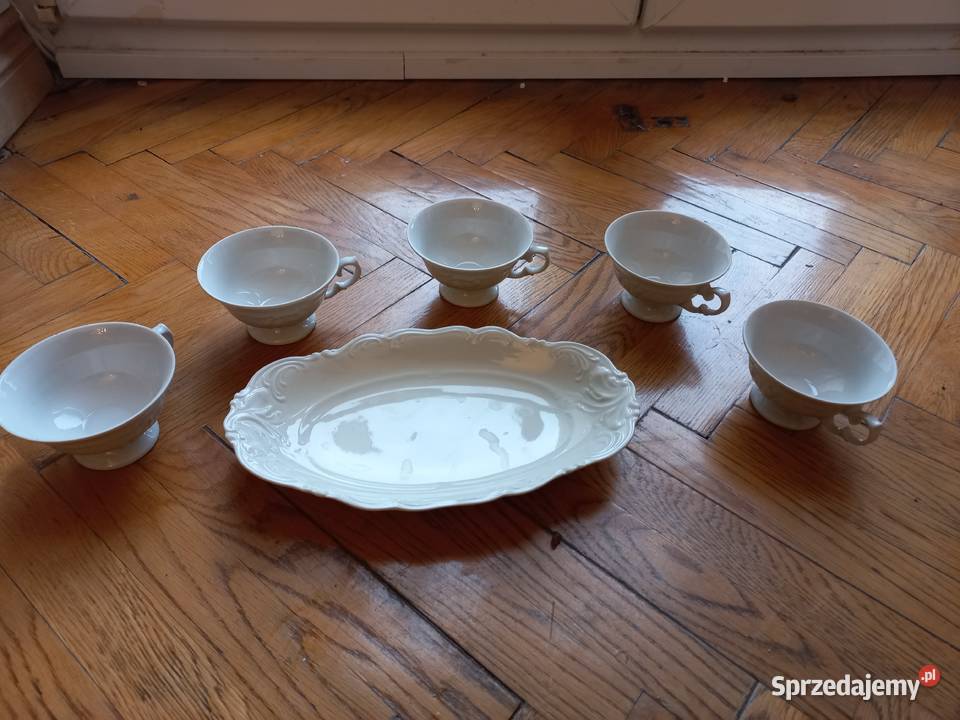 Stara porcelana filiżanki salaterka KPM mazowieckie Piastów