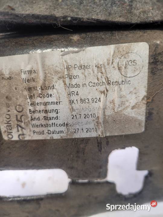 OSŁONA WYKŁADZINY AUDI A1 8X 8X1863924 Przystajń