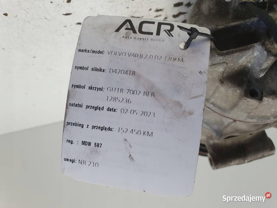 Volvo V40 II 20 D D2 SPRĘŻARKA KLIMATYZACJI lubelskie Janów sprzedam