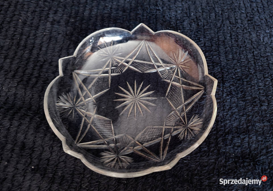 talerzyk deserowy ze szlifem prl szkło Gdańsk sprzedam
