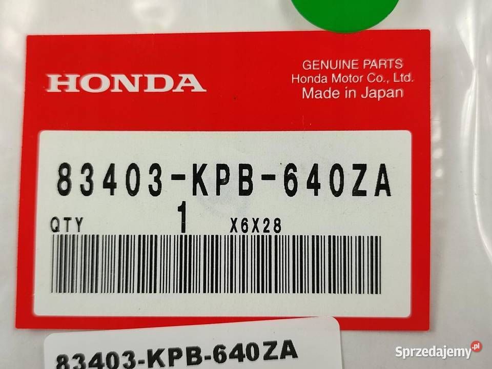 NAKLEJKA HONDA NA L BOCZEK HONDA JAZZ 250 2001 sprzedam
