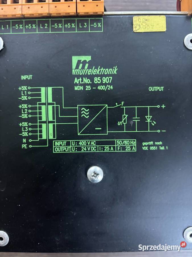 Zasilacz 3x400V AC 24V DC 25A Murrelektronik 85 Części i akcesoria Kraków