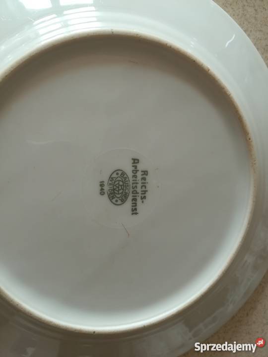 REICHSARBEITSDIENST 1940 Talerz służby pracy Porcelana i szkło Jarocin