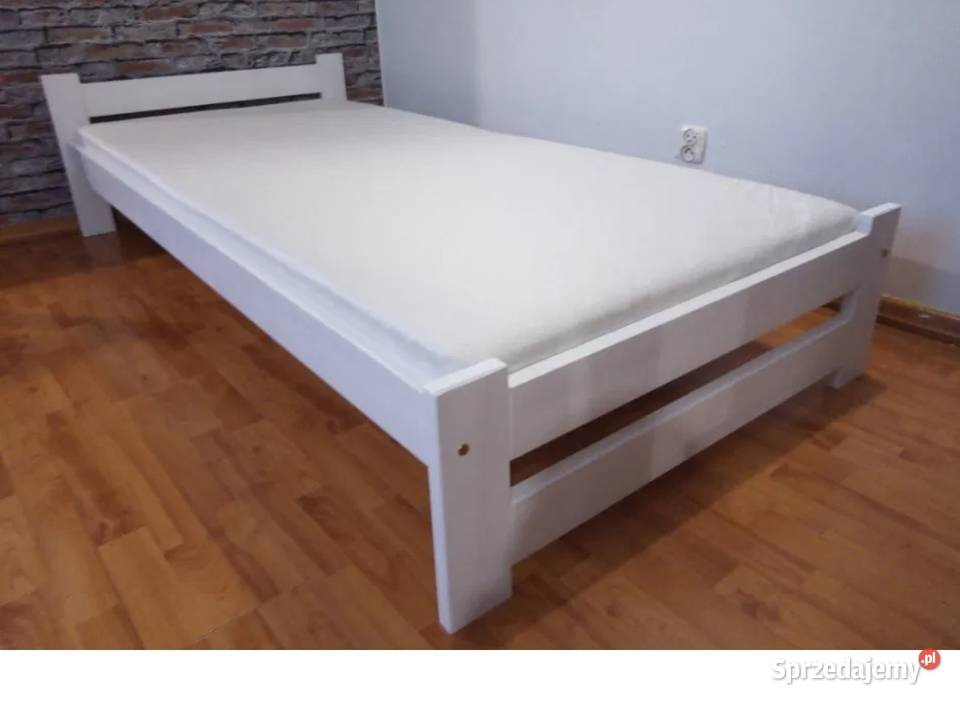 Łóżko 90x200 Białe Siwe jednoosobowe