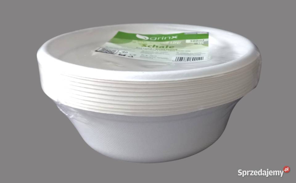 Duża miska papierowa biała okrągła 500ml 10 Chrzanów