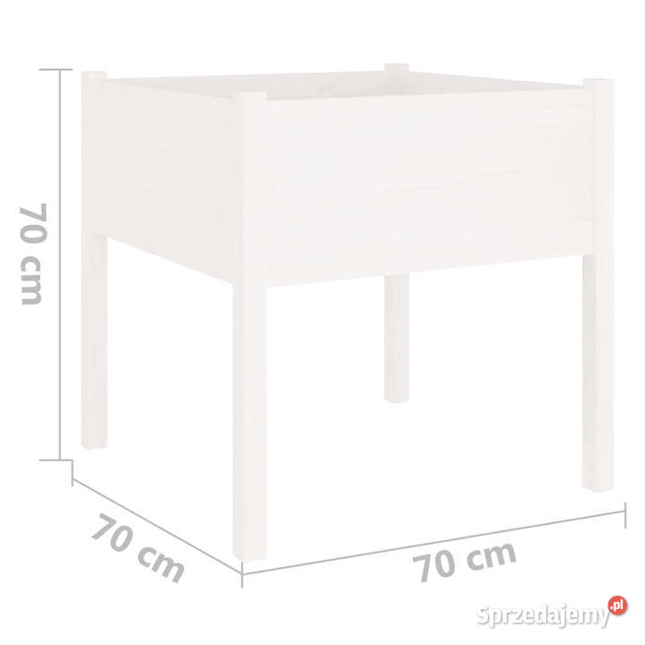 Donica ogrodowa biała 70x70x70 lite drewno Warszawa sprzedam