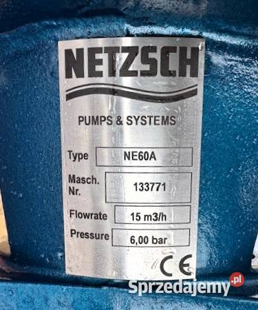 Pompa śrubowa ślimakowa spożywcza Netzsch NE60A