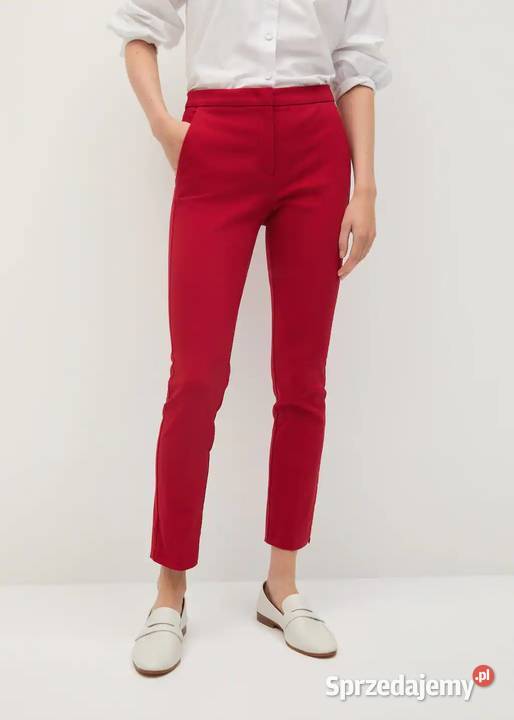 MANGO Spodnie skinny crop raspberry malinowe Zamość
