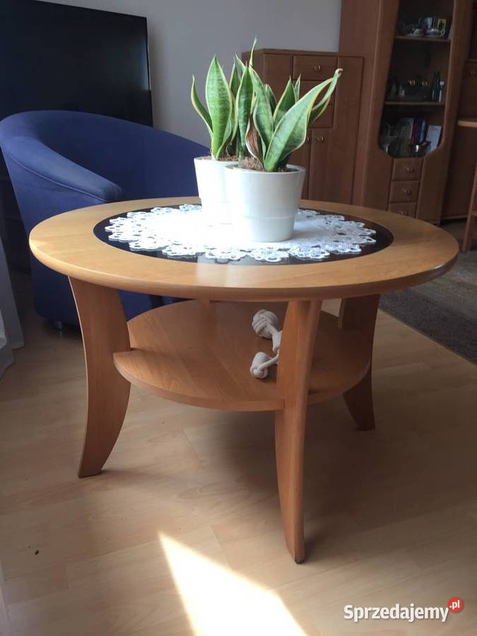 Okrągły stolik kawowy ze szklanym blatem Zielona Góra sprzedam