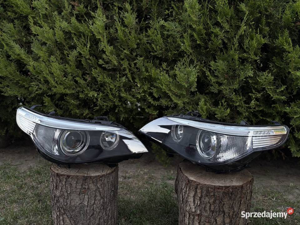 BMW E60 BiXenon Nieskrętny Komplet Lamp Przód łódzkie