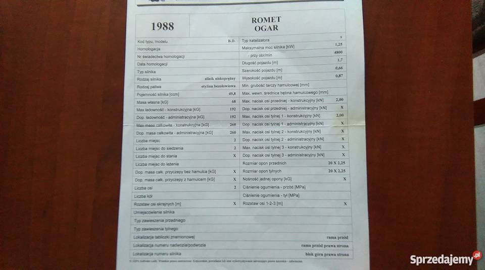 SPRZEDAM MOTOROWER ROMET OGAR 1988r