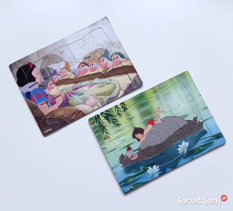 2x Puzzle Disney Księga dżungli i Śnieżka 12 Katowice