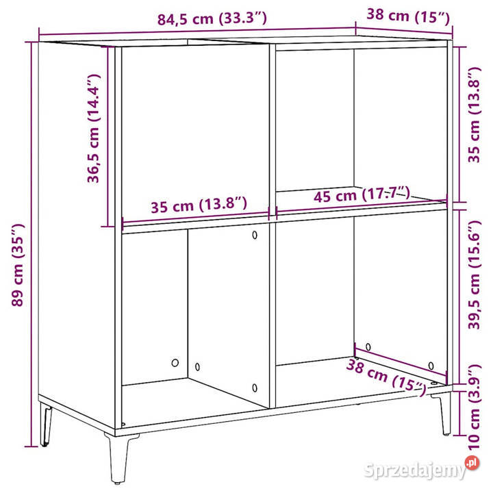 Szafka na płyty dąb artisan 845x38x89 WM857174 mazowieckie Warszawa sprzedam