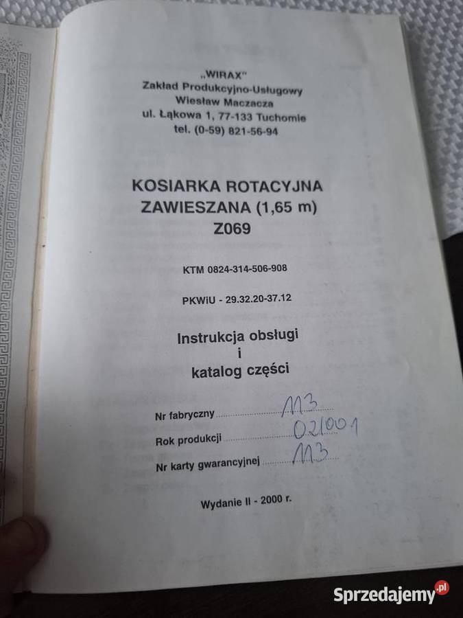 Kosiarka rotacyjna wirax z069 165m famarol podkarpackie Jasło