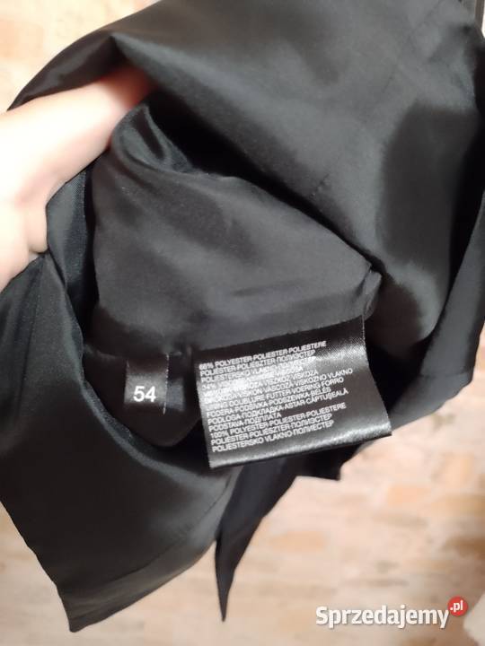 XL54 Czarna kamizelka garniturowa w drobne Kraków
