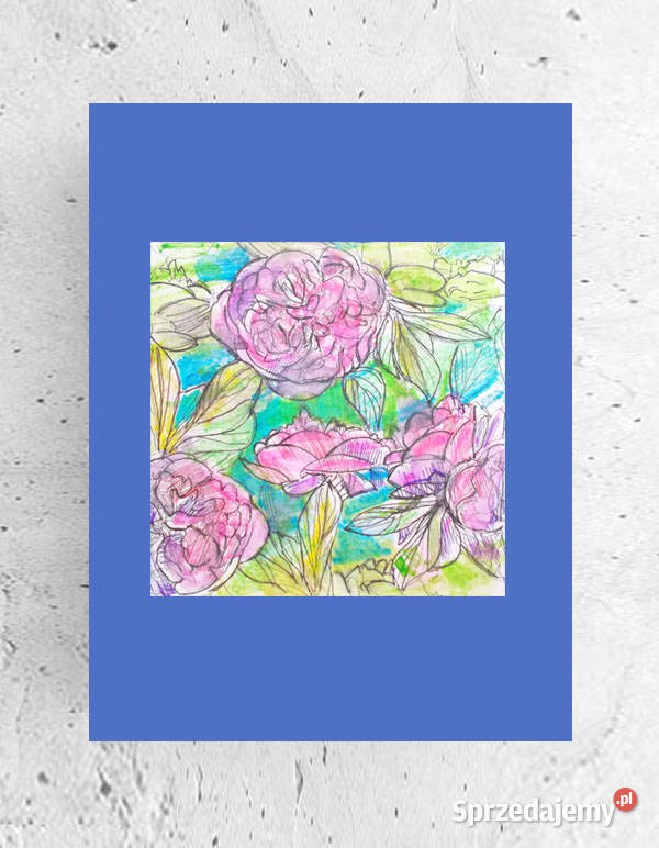 kwiaty rysunek A4 łąka obraz 21x30 ogród Bydgoszcz