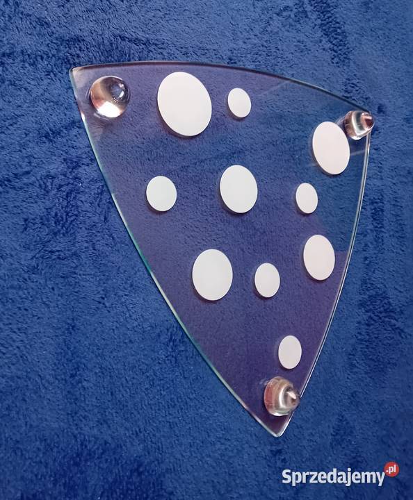 Trójkątna szklana patera do serów Vintage Koźminek