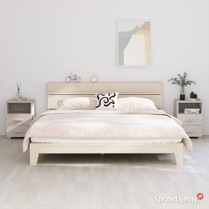 Szafki nocne HAMAR 2 białe 40x35x62 lita sosna