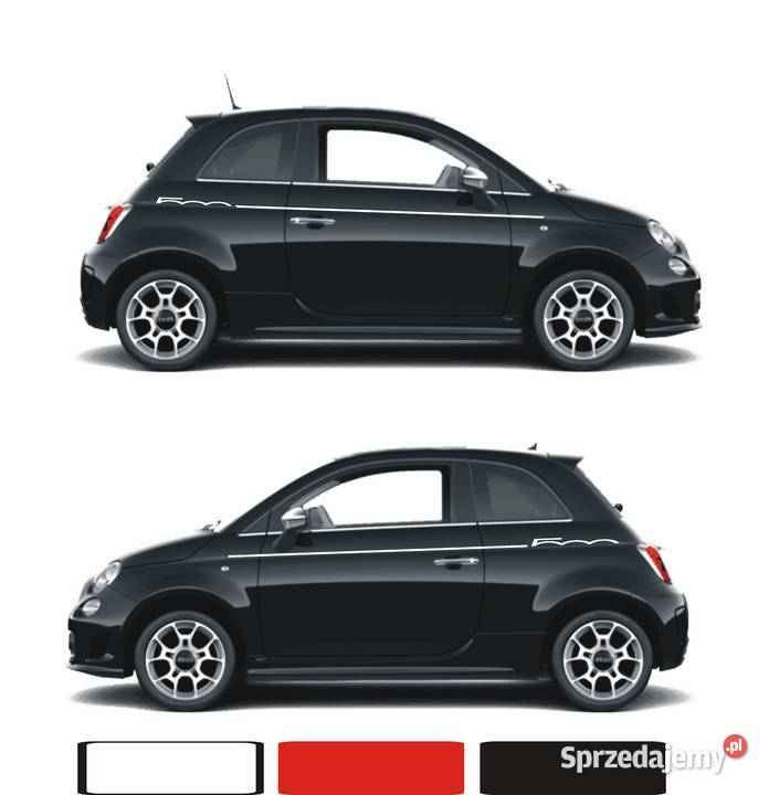 Fiat 500 Abarth CZERWONE Naklejki Pasy boczne Kraków