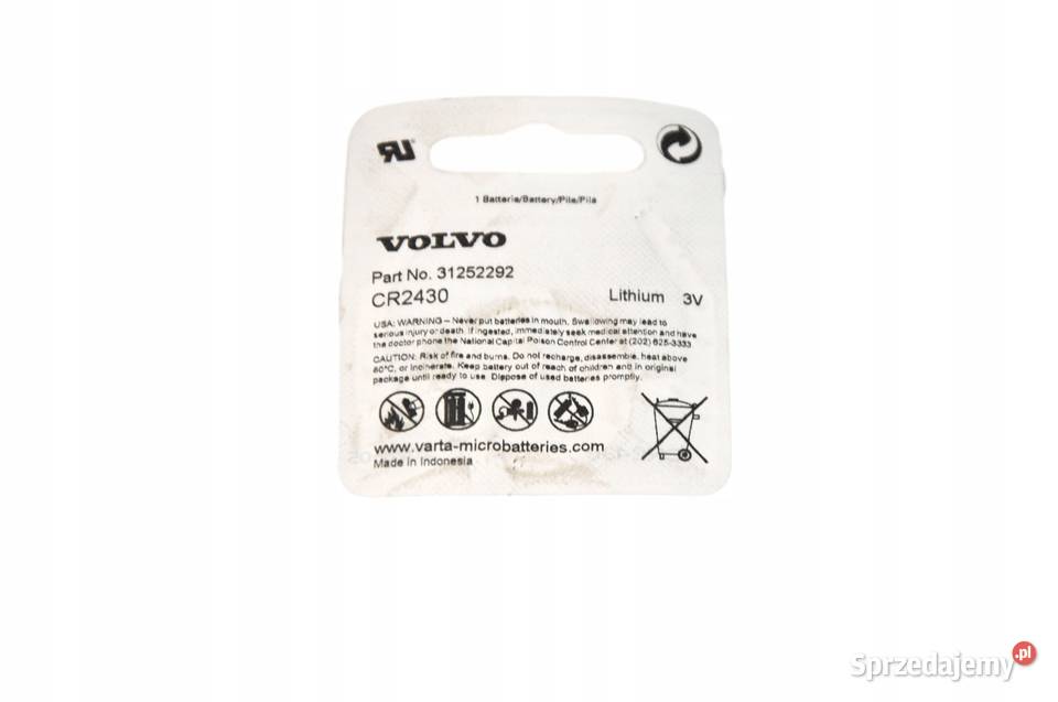 VOLVO S60 V60 XC60 bateria pilota kluczyka OE Gadgety motoryzacyjne dolnośląskie Bielany Wrocławskie sprzedam