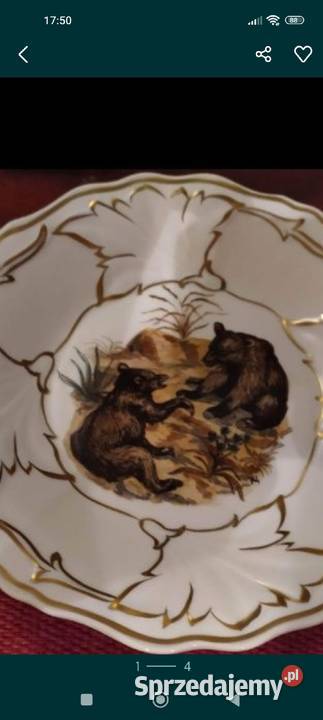 Patera porcelanowa Niedżwiadki Weimar Drezno dolnośląskie Wrocław