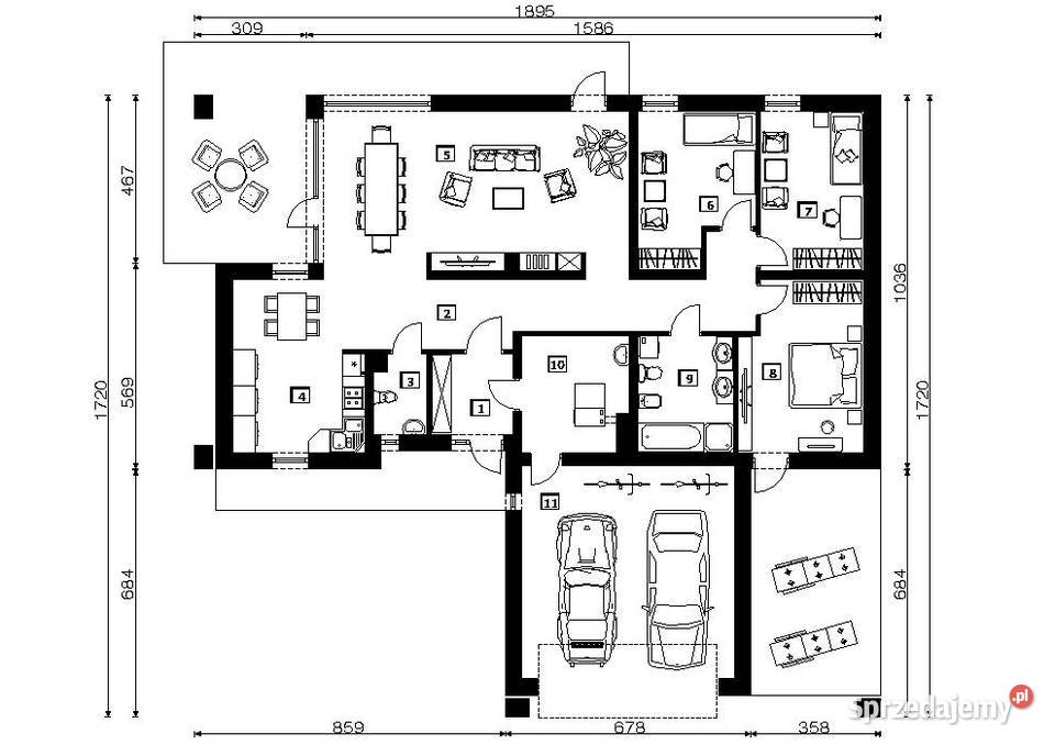 PROJEKT DOMU PARTEROWEGO W STYLU NOWOCZESNYM małopolskie