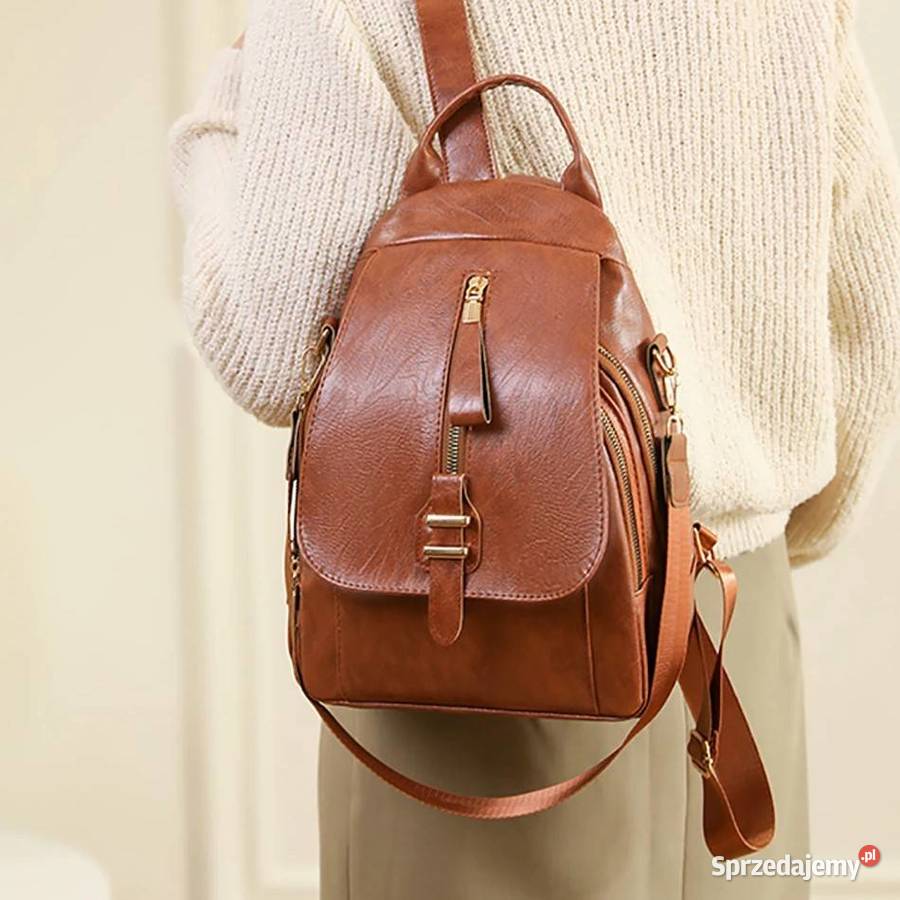 Plecak damski skórzany z klapą Mochila Bolsos