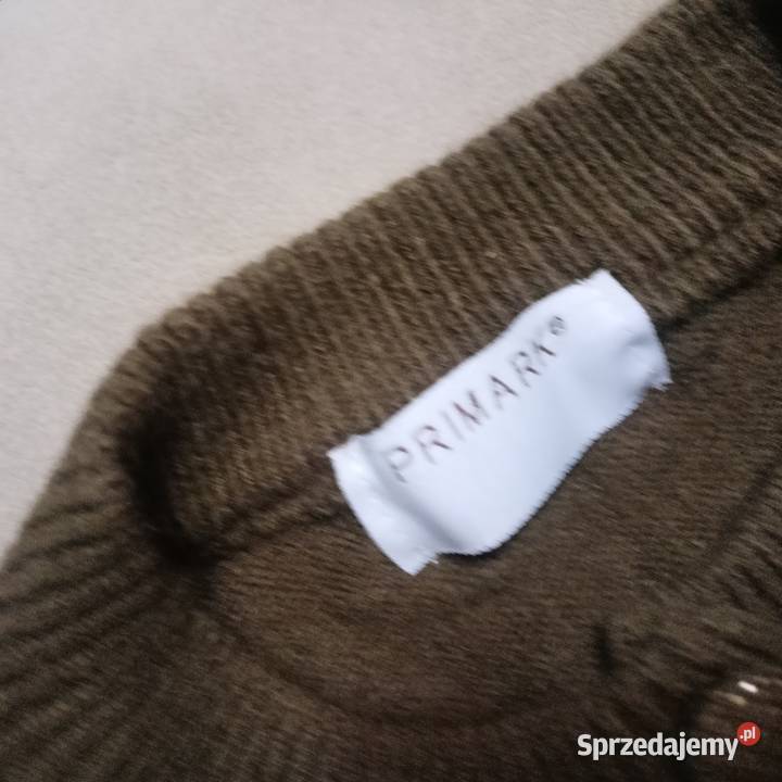 Brązowy sweter kardigan PRIMARK M 38 oliwkowy Rozmiar 38 Swetry