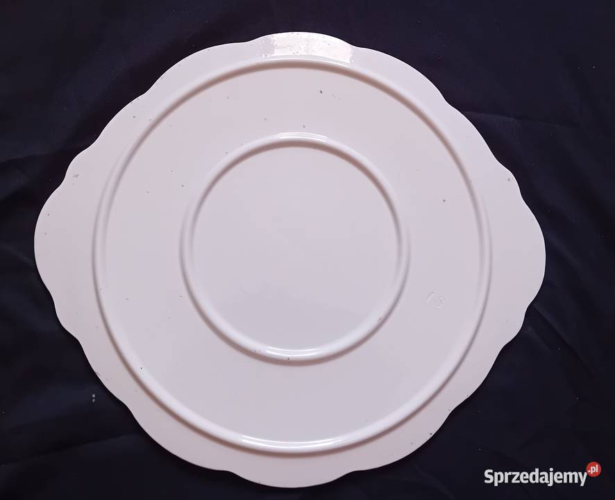 Fajansowa patera tortownica art deco Spritzdekor Koźminek