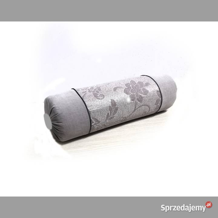 Poduszka dekoracyjna wałek z szarego weluru mazowieckie Piaseczno