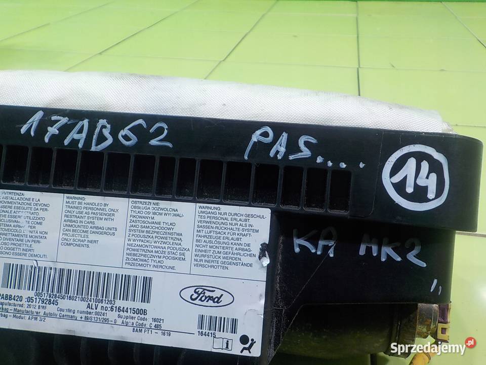 FORD KA MK2 II 12 B 12r 3D AIRBAG poduszka osobowe Suków