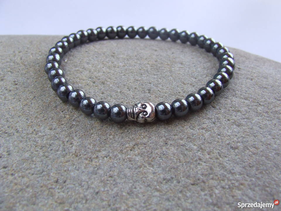 Bransoletka z hematytu hematyt czaszka z kamieni