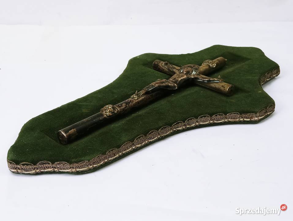 Zabytkowy Krzyż Srebro Jezus Chrystus Antyki, Sztuka, Kolekcje Nowa Sól