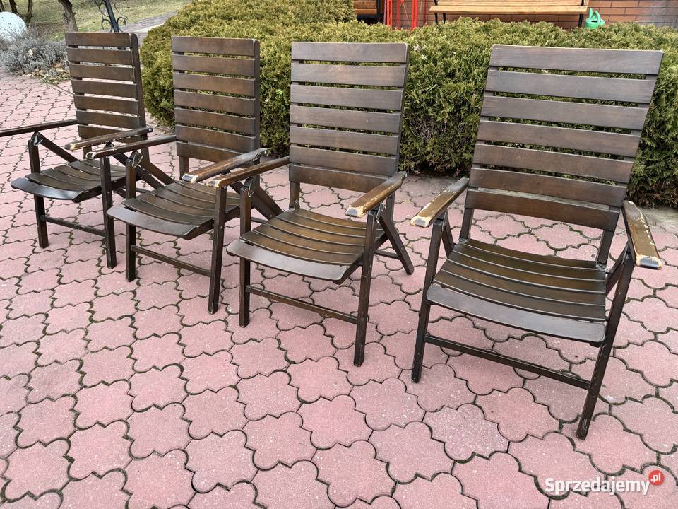 Leżak ogrodowy drewniany brązowy regulowany