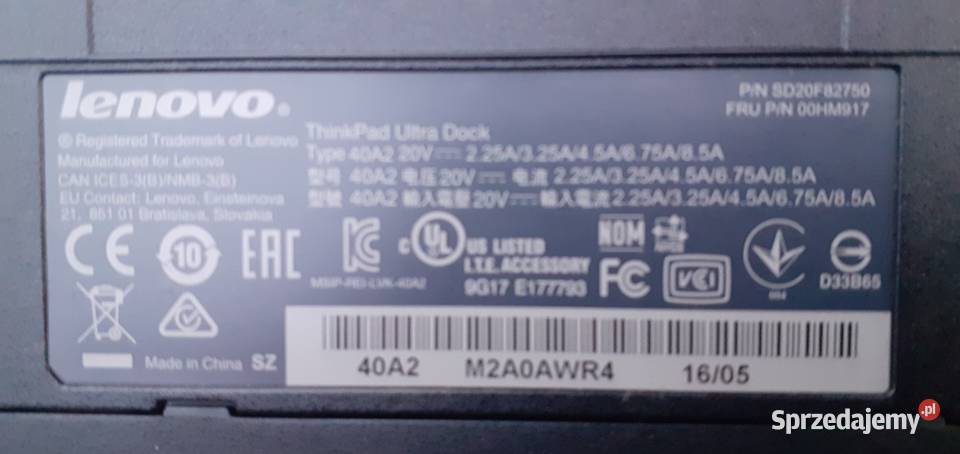 Lenowo Thinkpad stacja dokująca sprawna