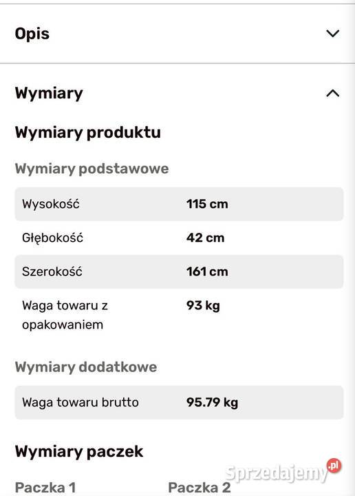 Komoda witryna BERGEN złożona 50 ceny Ikea 115cm Kredensy i witryny Węgrzynowo