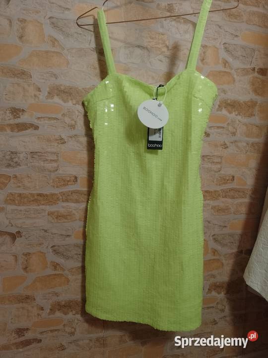 3638 SM Boohoo Bogato zdobiona sukienka cekinowa Kraków
