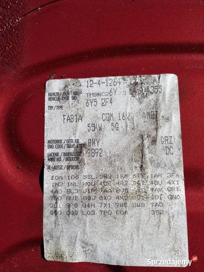 Klapka wlewu paliwa skoda fabia combi 1 Karoseria