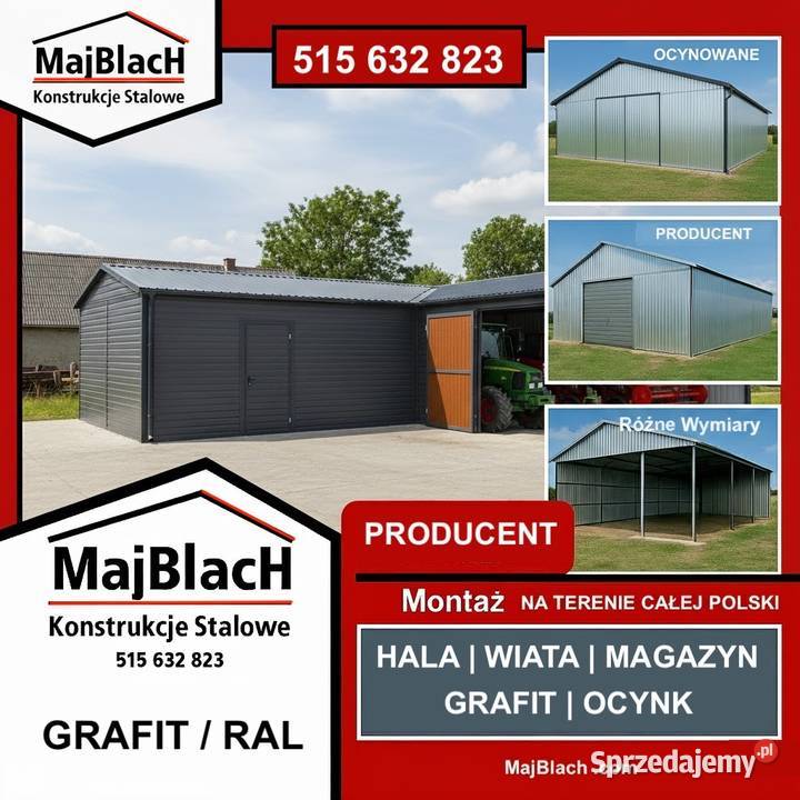 PRODUCENT Wiat Hal Garaży Blaszanych Montaż