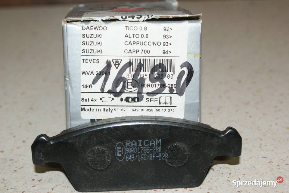 RAICAM 16490 KLOCKI HAMULC DAEWOO TICO 9500
