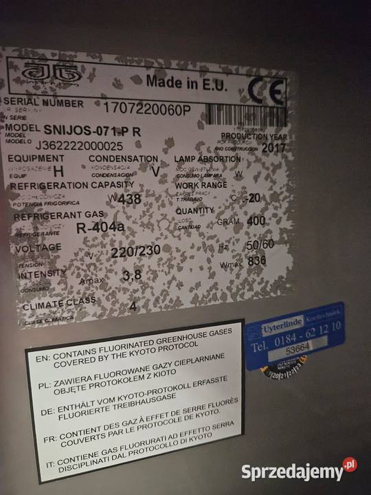 Szafa mroźnicza zamrażarka gastronomiczna Jos Pszczyna